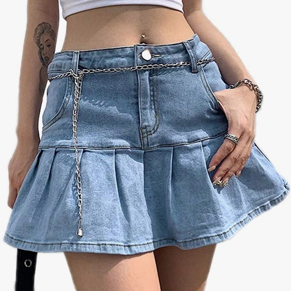 Denim Ruffle Skirt - Picture 3 of 5